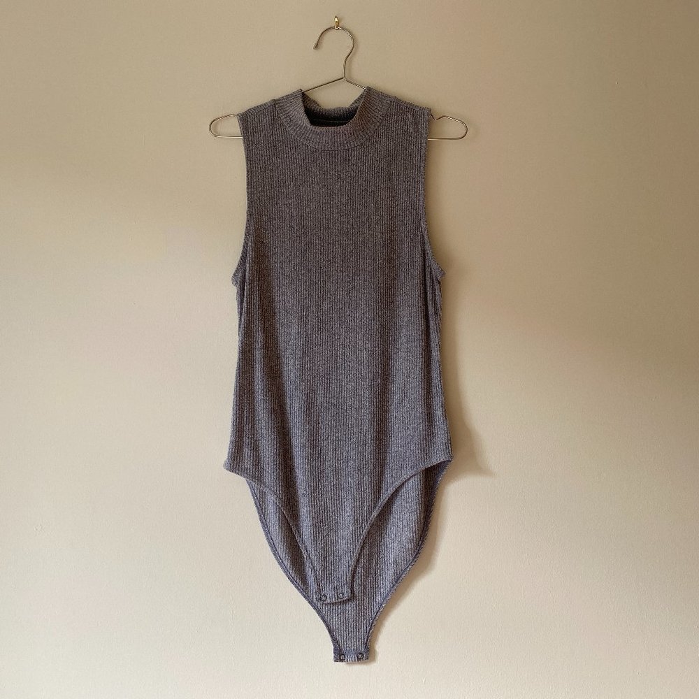 American Eagle Mock Neck Ribbed Bodysuit